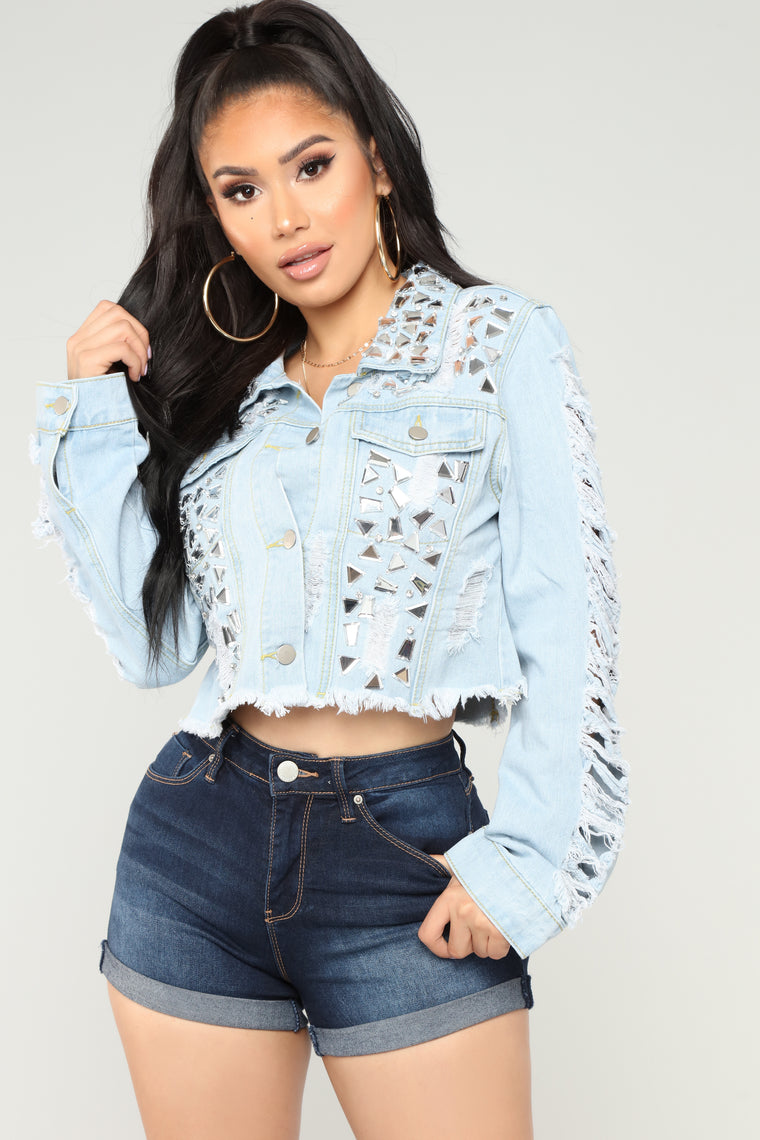 Broken Hearts Denim Jacket - Denim Blue