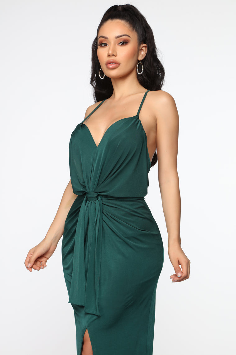 emerald green dress fashion nova