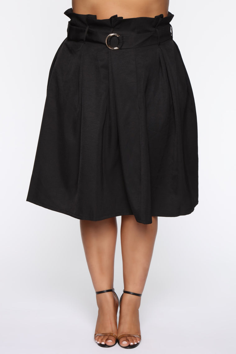 Pretty Priceless Belted Midi Skirt - Black - Skirts - Fashion Nova