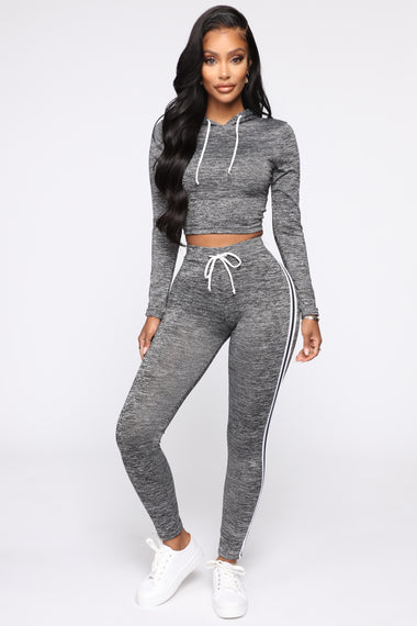 Got What You Want Lounge Set - Heather Grey