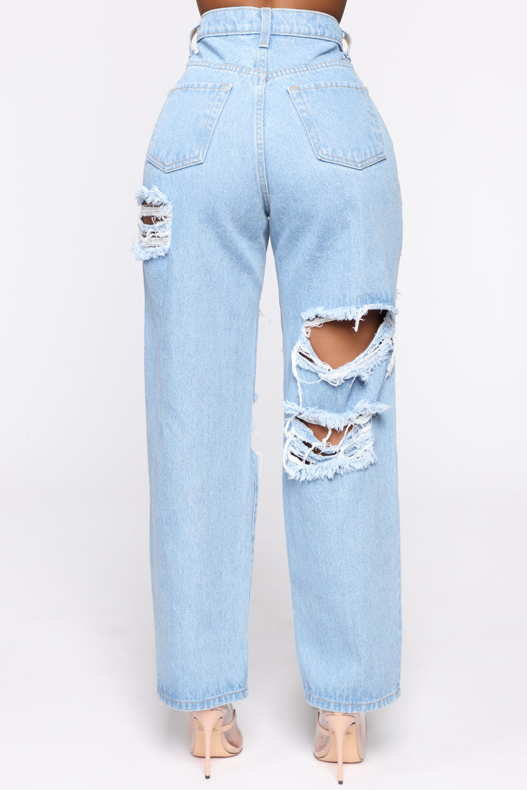 light blue mum jeans