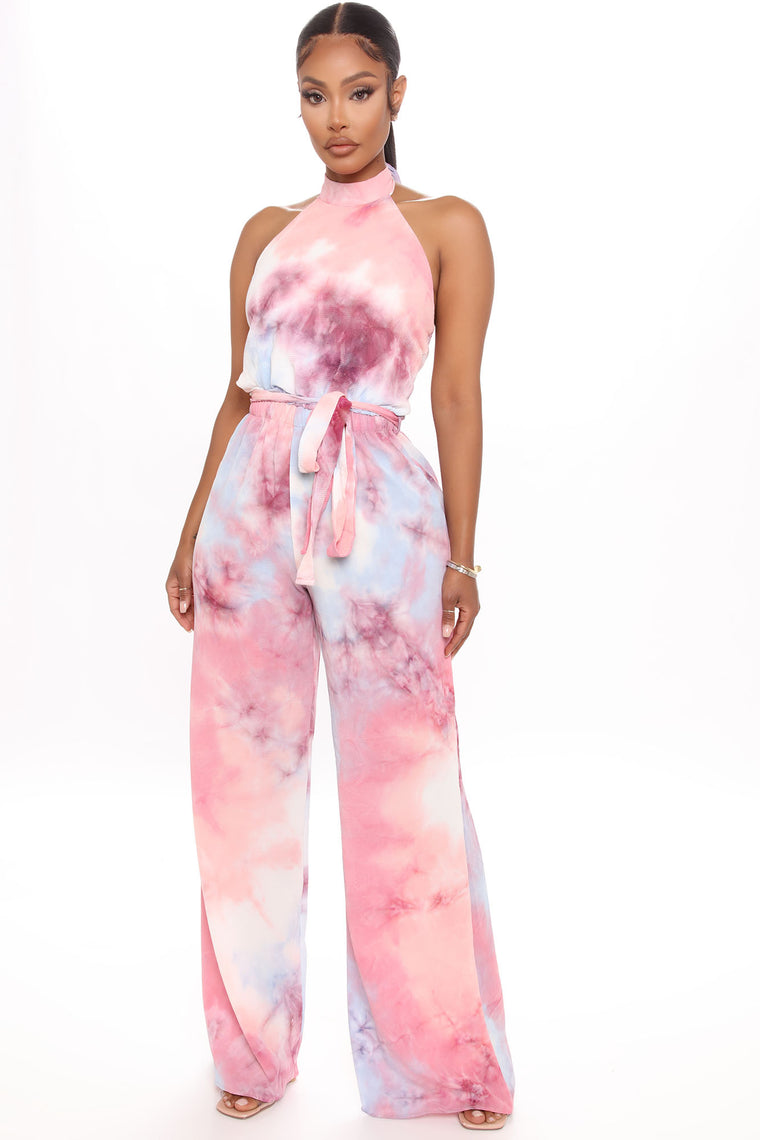 tie dye jumpsuit fashion nova