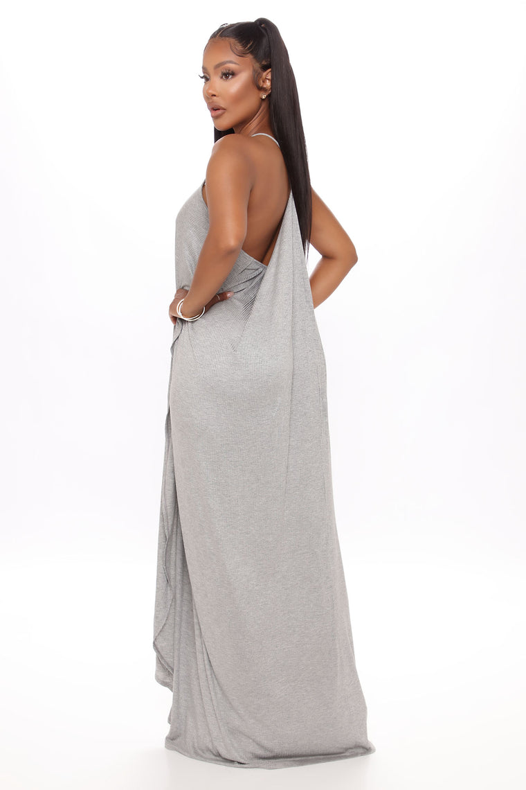 heather grey maxi dress