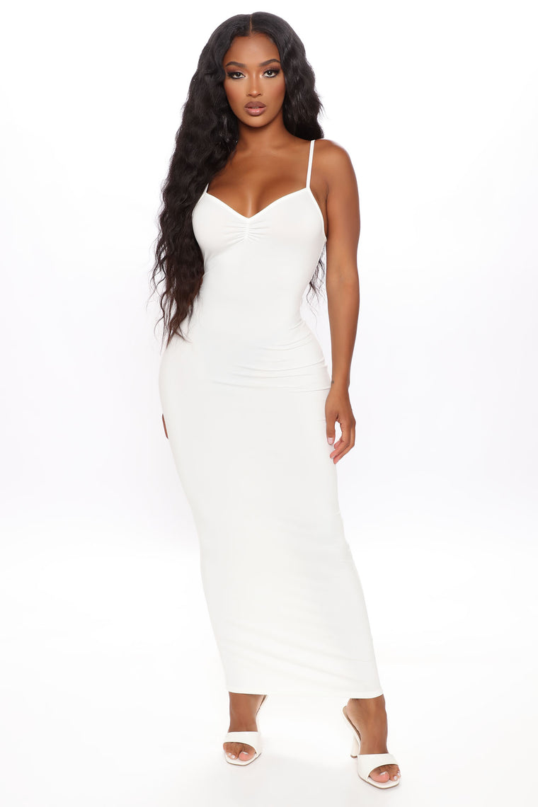 ruched top maxi dress