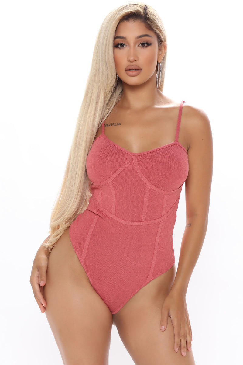 All You Wished For Ribbed Bodysuit Rust Fashion Nova Bodysuits