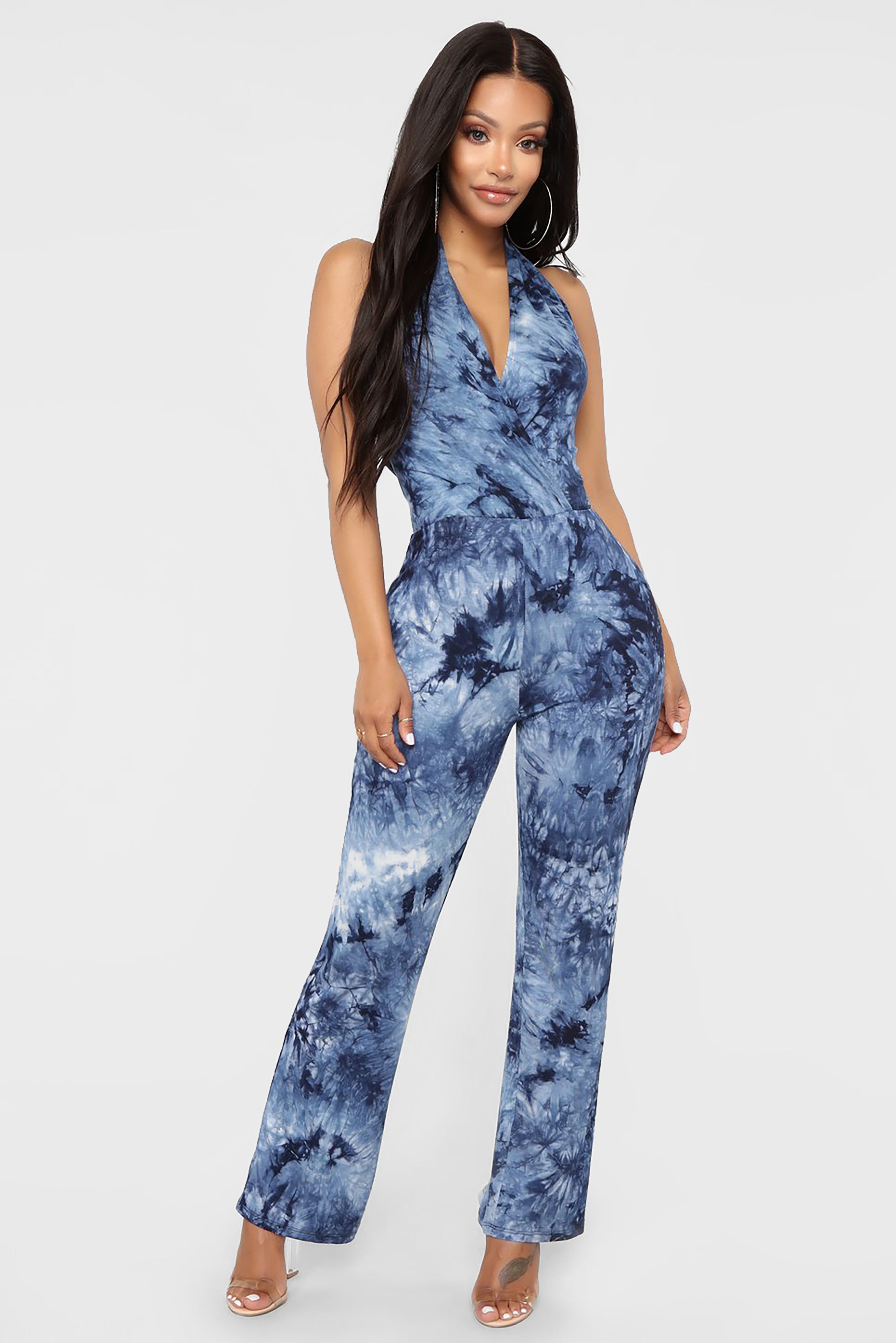 tie dye jumpsuit fashion nova