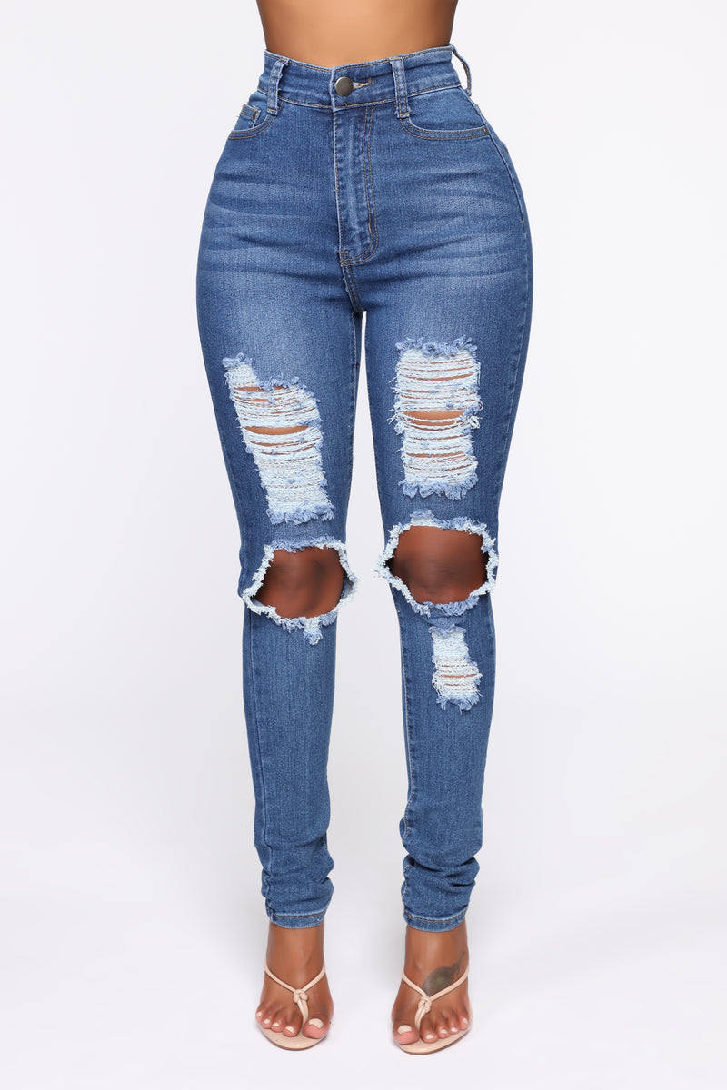 San Antonio Distressed Jeans - Medium Blue | Fashion Nova, Jeans ...