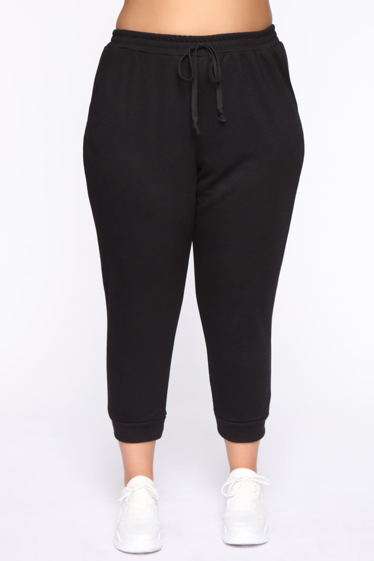 See You In The Morning Crop Jogger - Black, Activewear | Fashion Nova