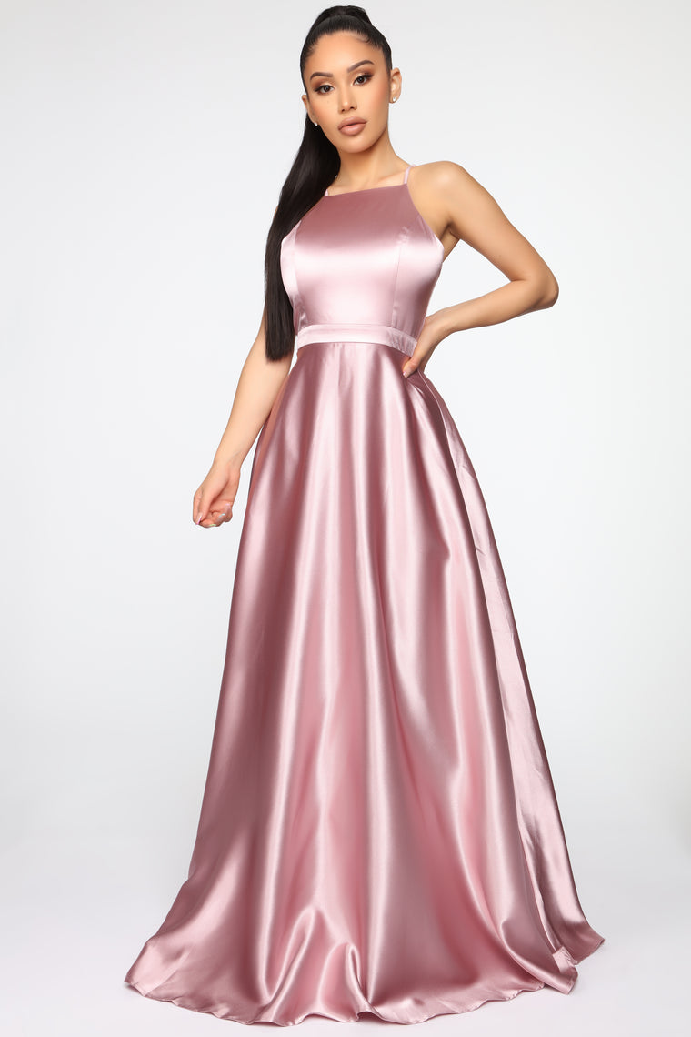 fashion nova pink satin dress