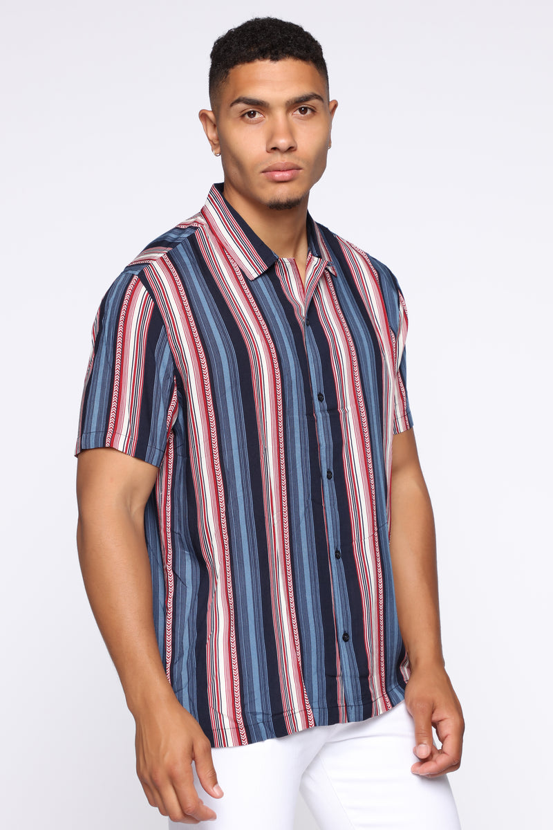 Yanis Woven Top - Blue/Combo | Fashion Nova, Mens Shirts | Fashion Nova