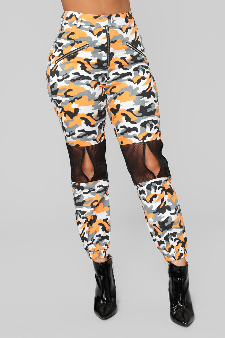 fashion nova orange camo pants