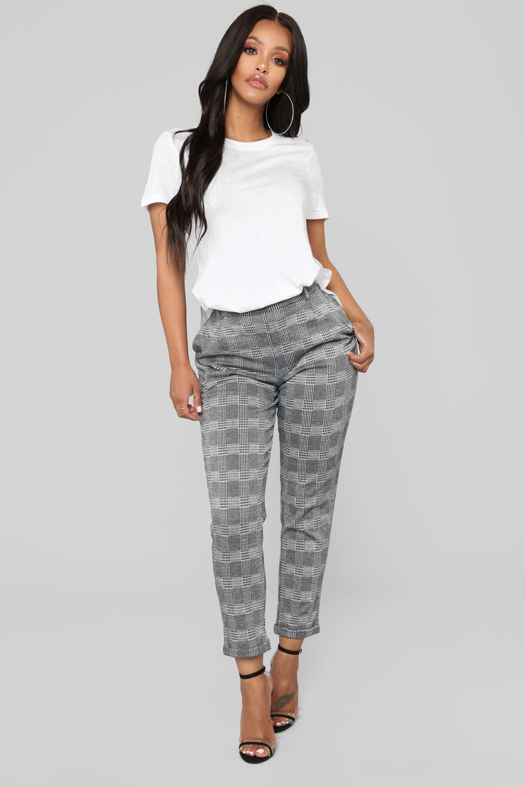 checkered business pants
