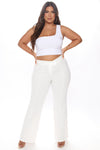 Call It Even Wide Leg Dress Pants - White