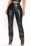 Andrea Faux Leather Pant - Black