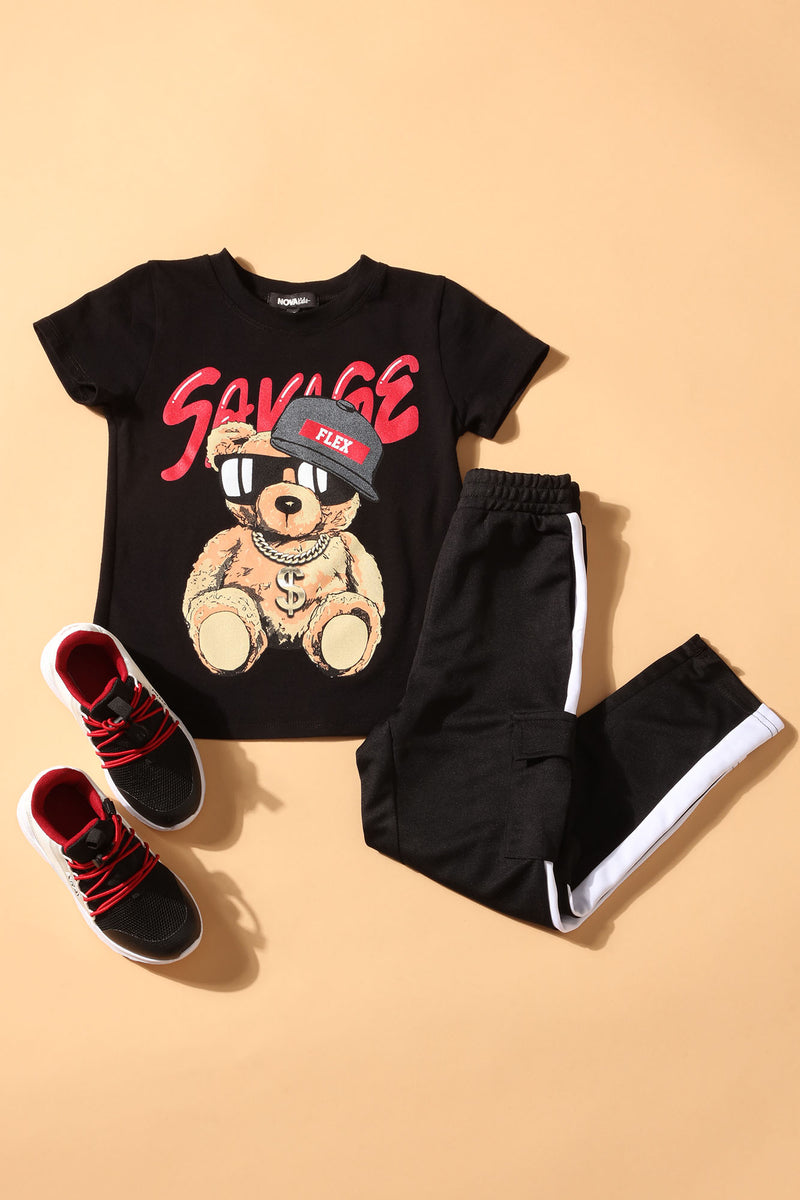 Mini Savage Flex Teddy Bear Tee - Black | Fashion Nova, Kids Tops & T ...