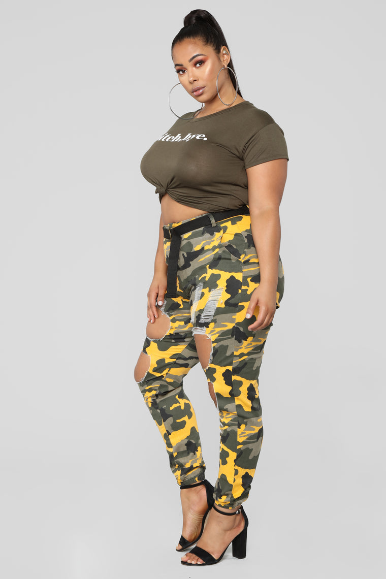 Cadet Kimmy Cargo Joggers - Yellow - Pants - Fashion Nova