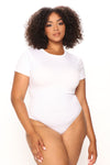 Leanne Crew Neck Bodysuit - White