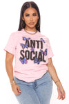 Remaining Anti Social Butterfly Top - Pink