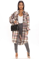 Plaid Girls Club Shacket - Pink/combo