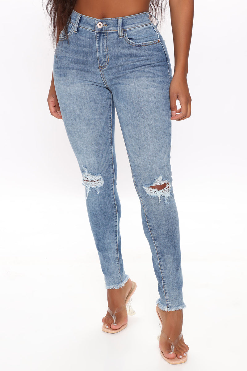 Milah Distressed Skinny Jeans - Medium Blue Wash | Fashion Nova, Jeans ...