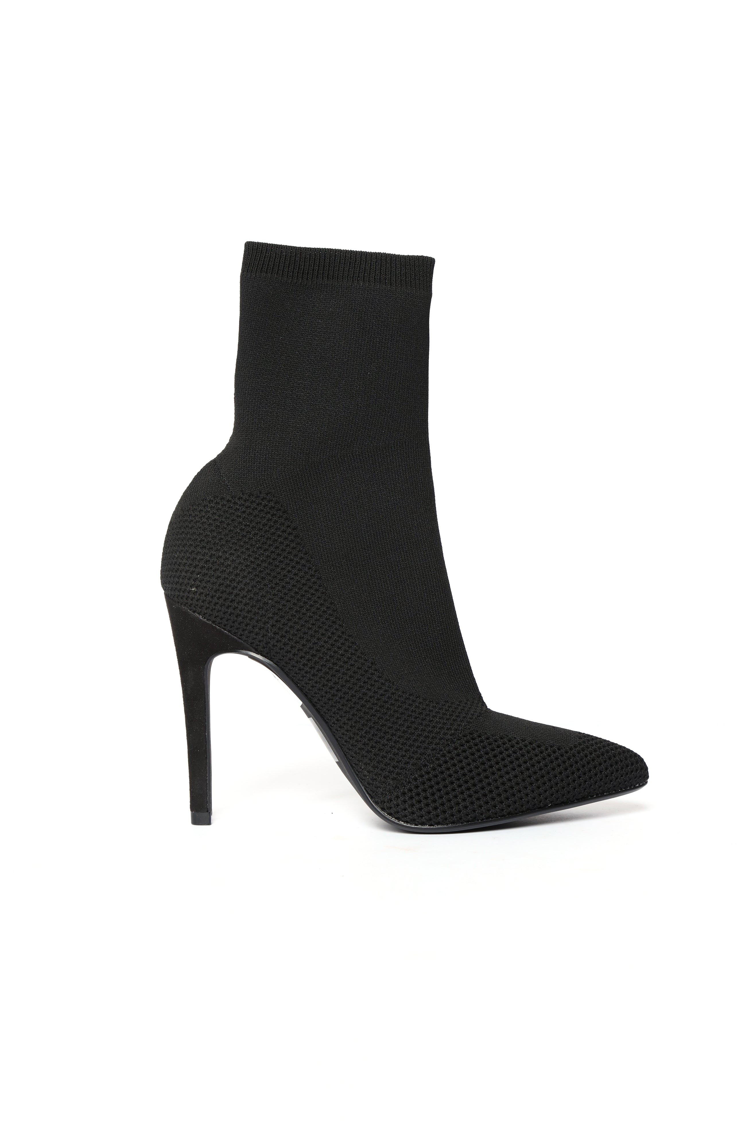 I'm In Knit Heeled Booties - Black