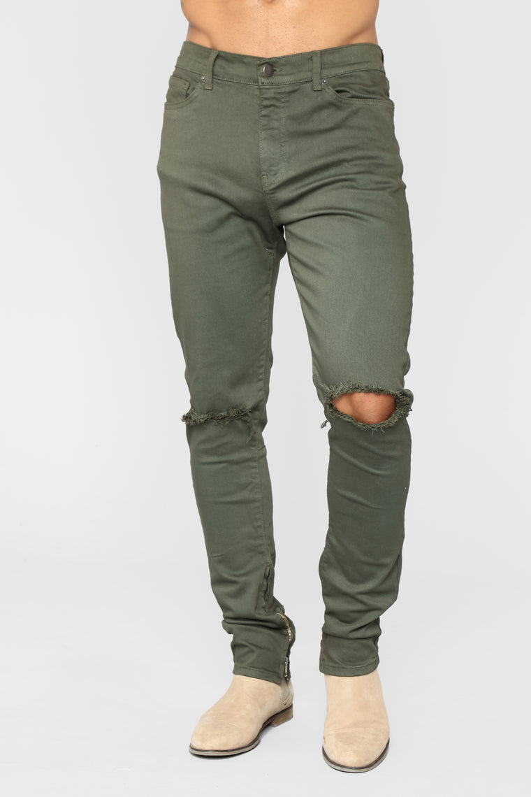 olive skinny jeans mens