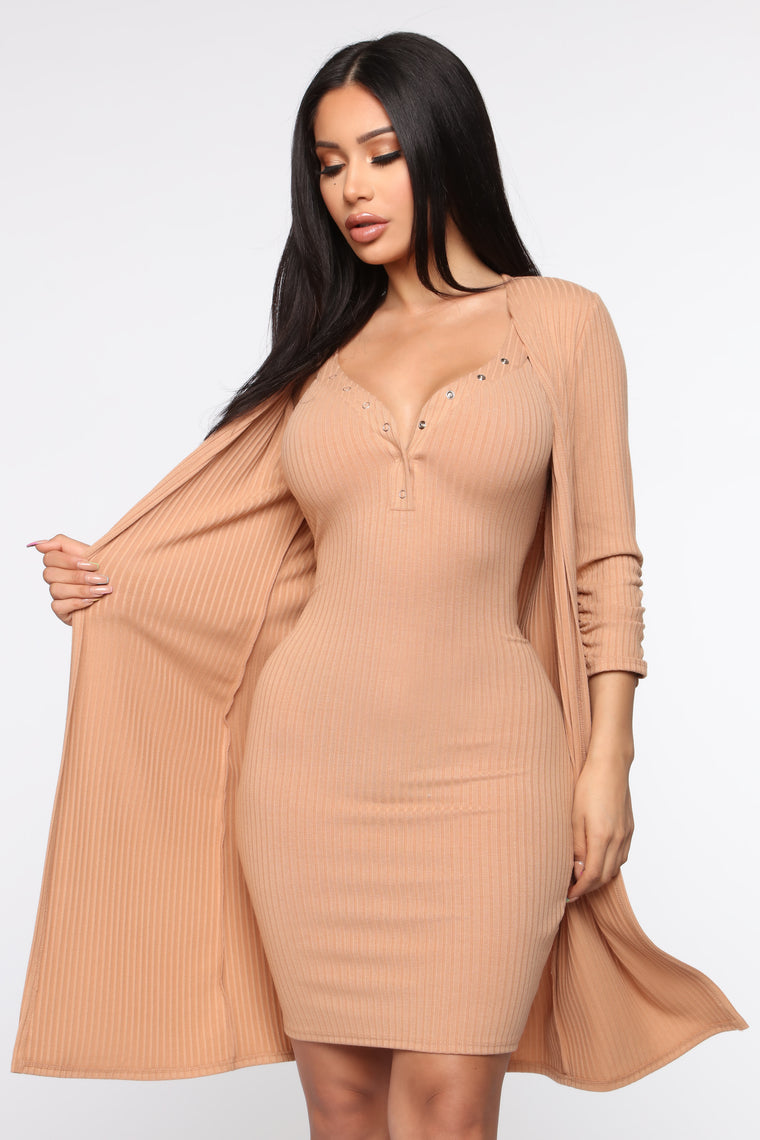 fashion nova tan dress