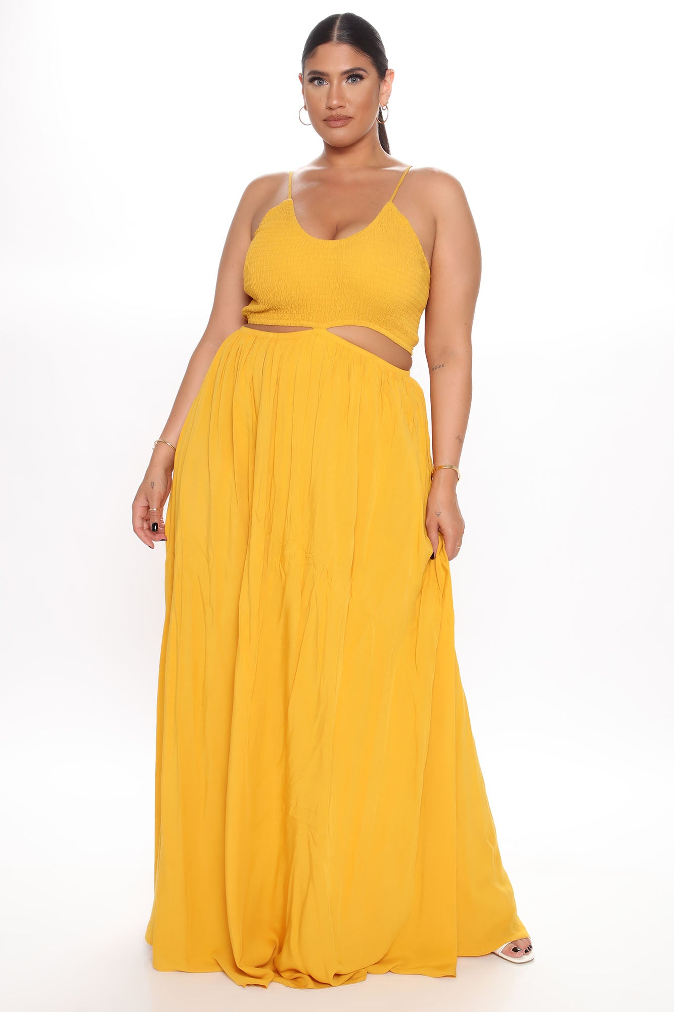 Slightly Sexy Maxi Dress - Mustard – Fashion Nova