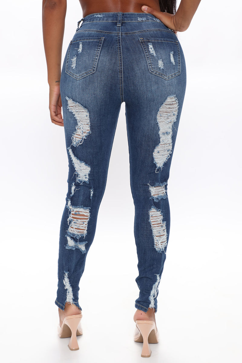 Distressed Above The Rest Skinny Jeans - Medium Blue Wash | Fashion ...