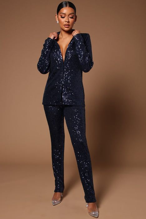 Adella Sequin Pant Set - Blue | Fashion Nova, Luxe | Fashion Nova