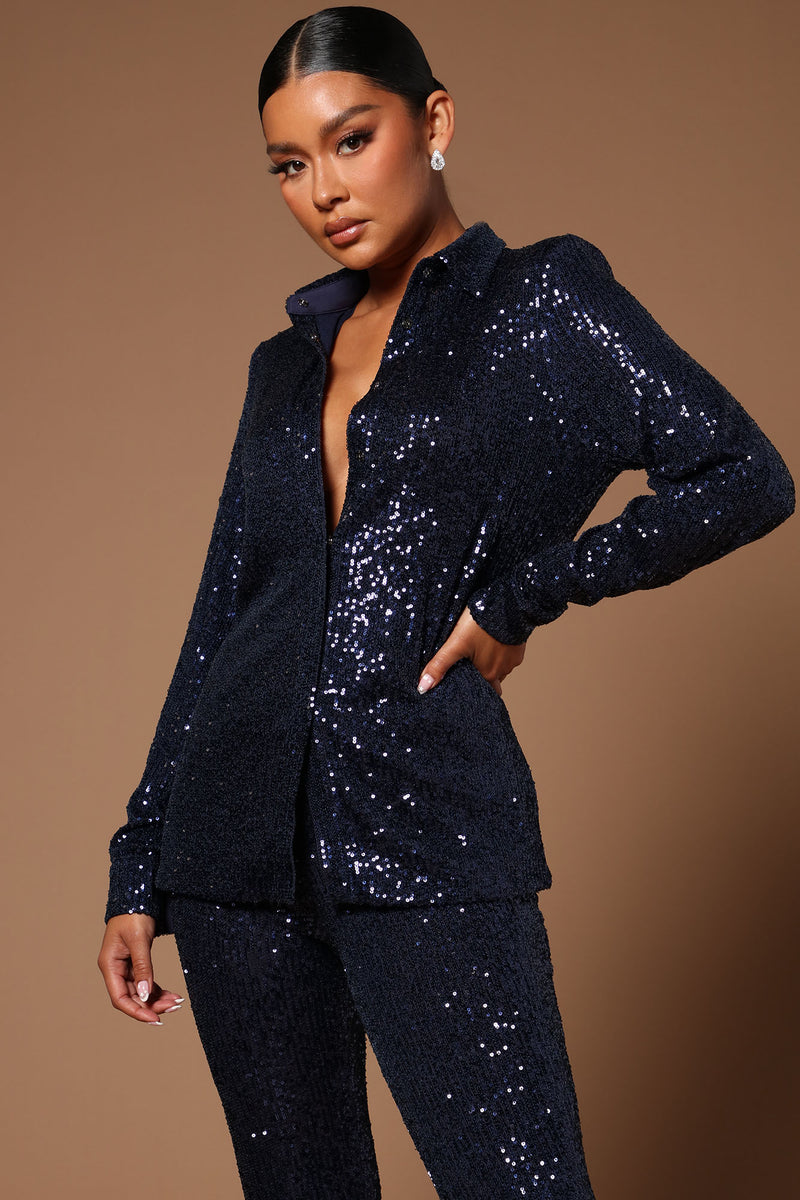 Adella Sequin Pant Set - Blue | Fashion Nova, Luxe | Fashion Nova