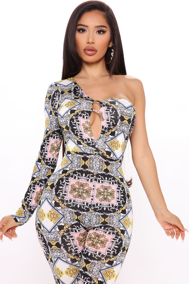 All That And Some Printed Jumpsuit - Navy/combo | Fashion Nova ...