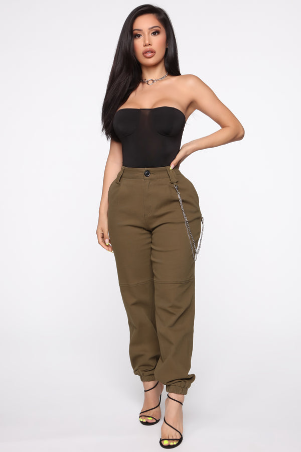 khaki joggers for girl