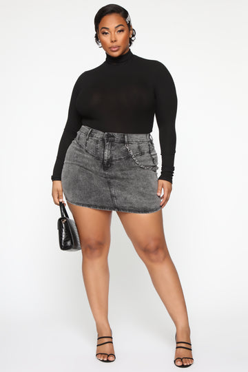 plus size denim skirt sets