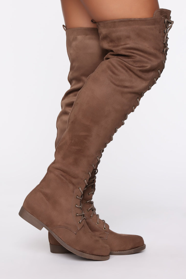 taupe long boots