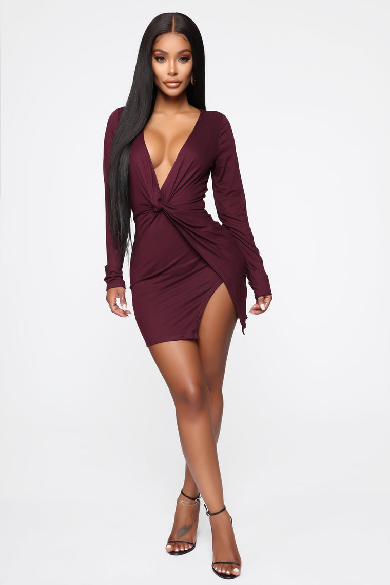 eggplant velvet dress