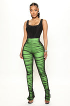 Game Changer Ruched Mesh Legging - Lime