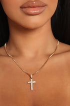 Devoted Love Cross Necklace - Gold