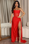 Layla Corset Maxi Dress - Red