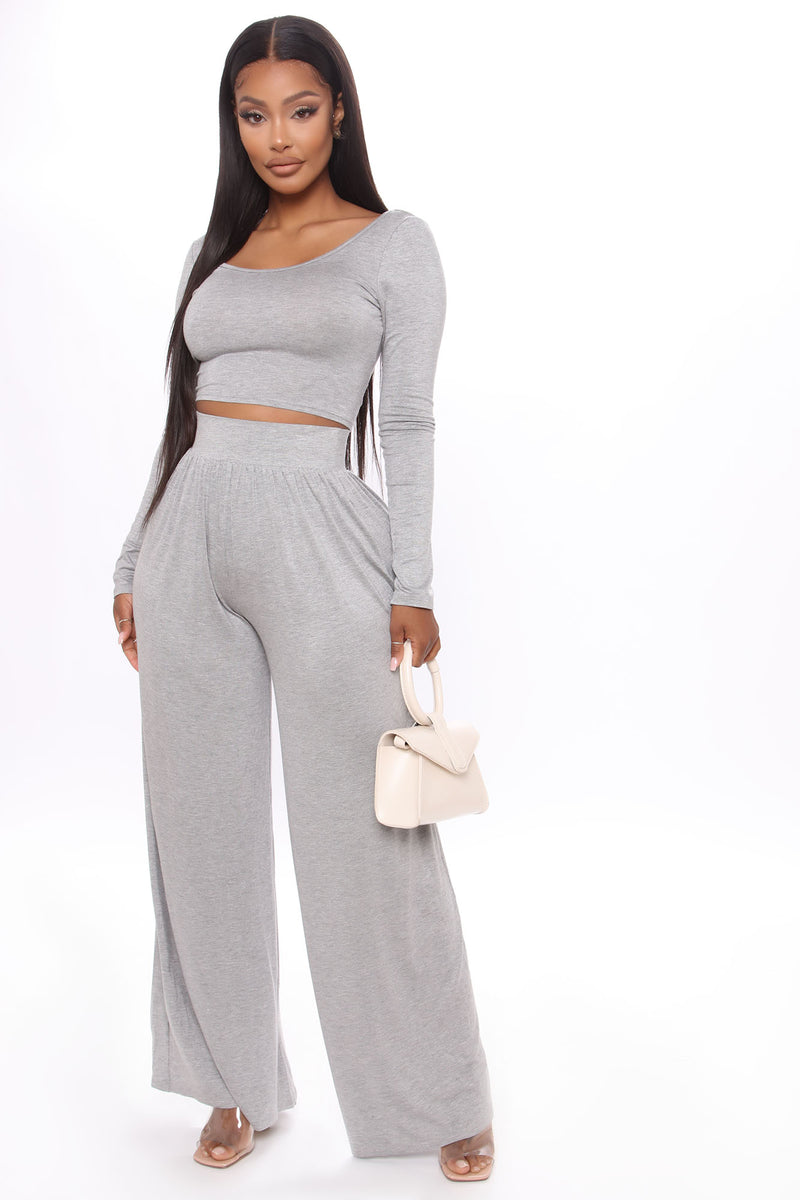 Perfect Touch Pant Set - Heathered Grey | Fashion Nova, Matching Sets ...
