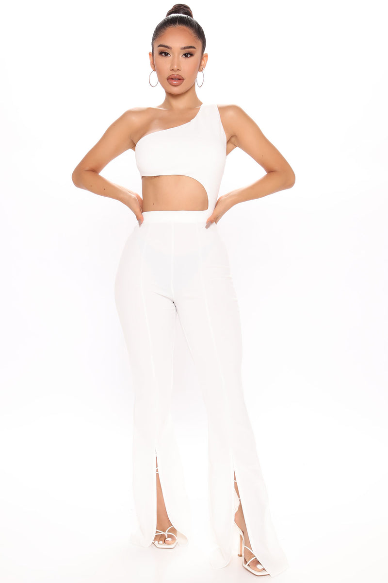 Tips And Tricks One Shoulder Jumpsuit - White | Fashion Nova, Jumpsuits ...