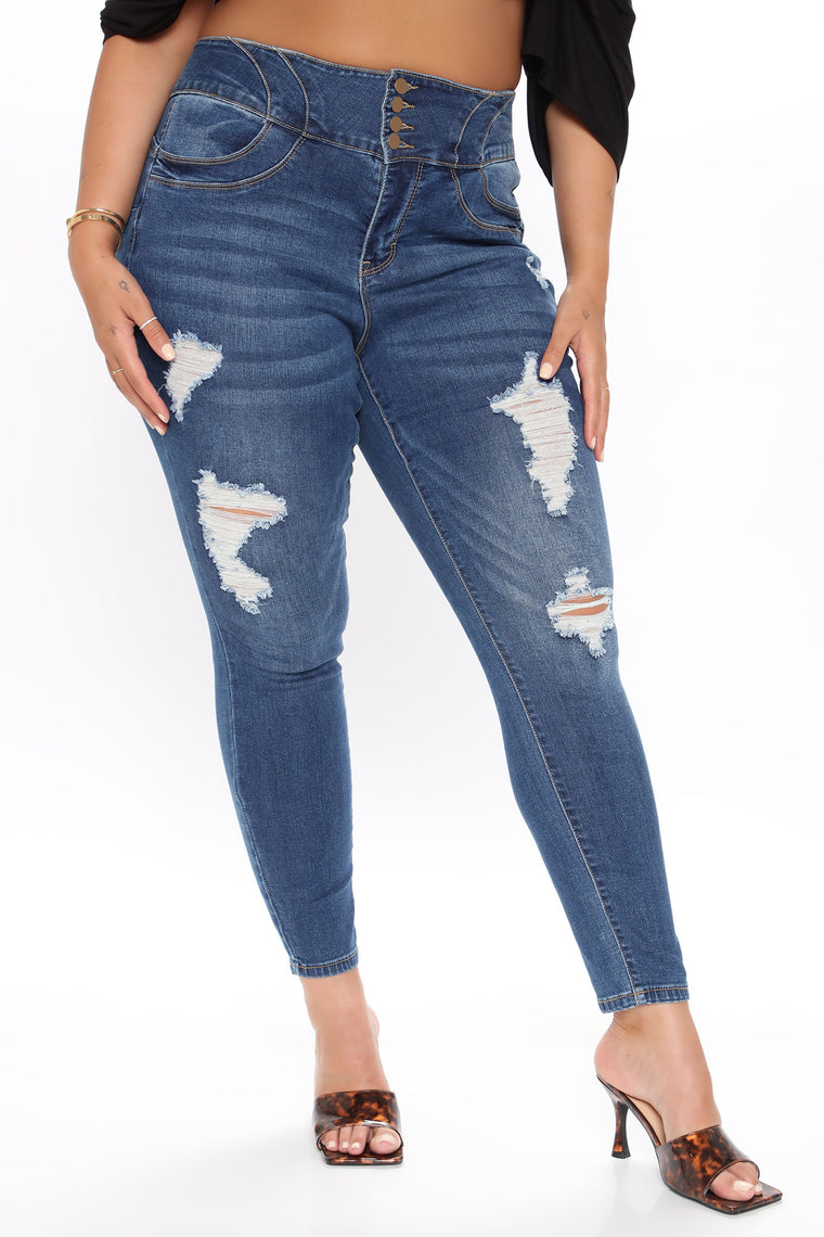 Sandra Tummy Tuck Jeans - Medium Blue Wash, Jeans | Fashion Nova