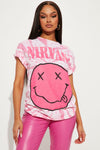 Nirvana Swirl Smile Top - Hot Pink