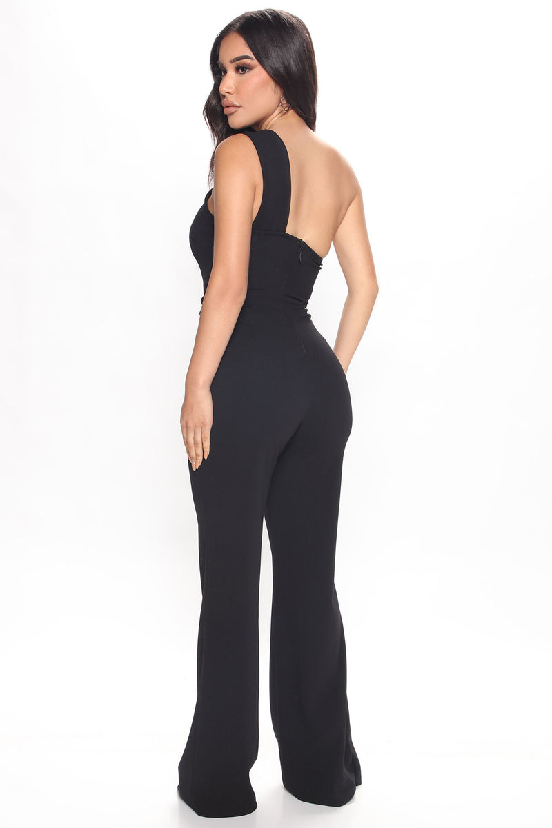 Charlotte One Shoulder Jumpsuit - Black | Fashion Nova, Jumpsuits ...