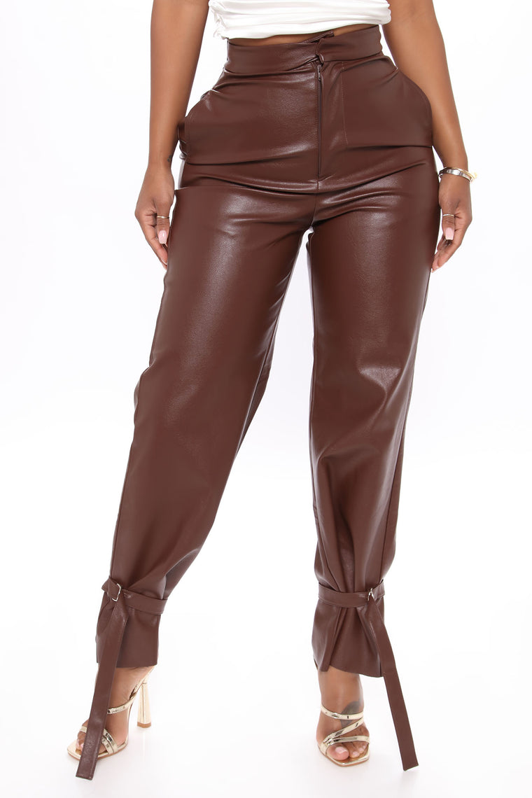 imitation leather pants