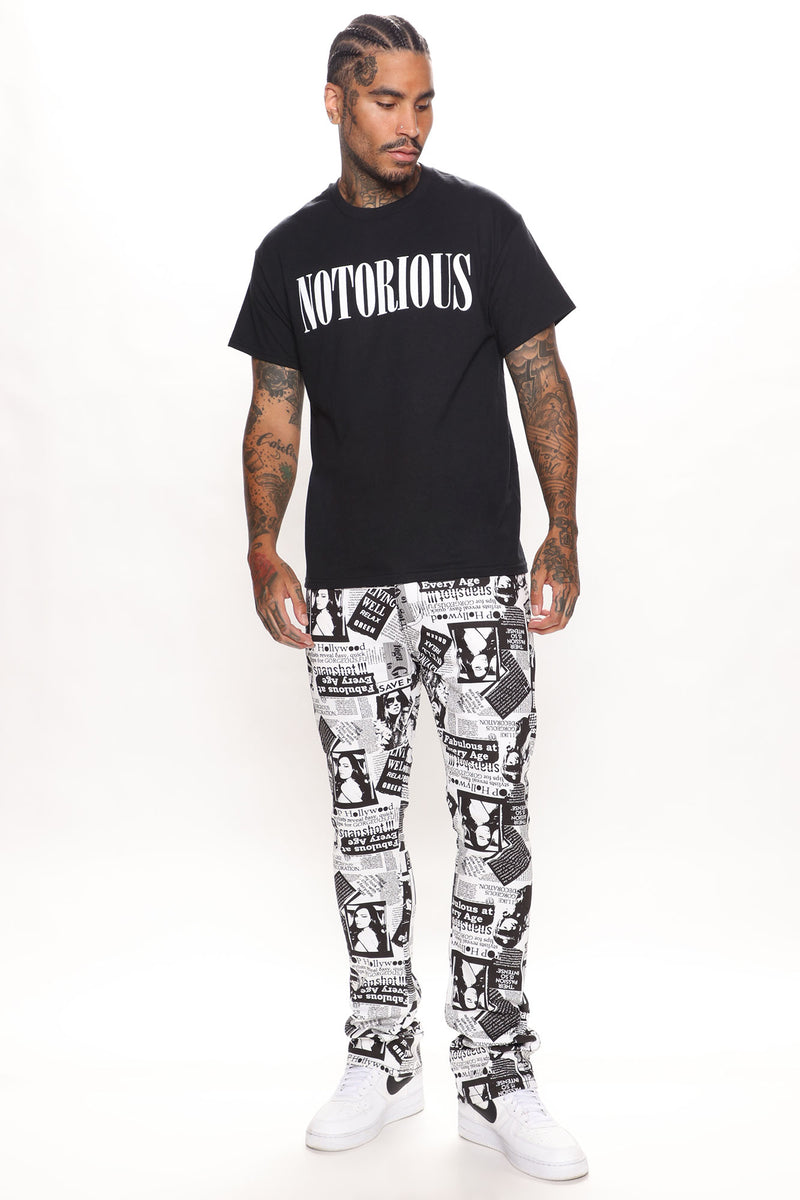Notorious Logo Short Sleeve Tee - Black | Fashion Nova, Mens Graphic ...