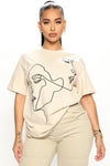 Twin Flame Graphic T-Shirt - Taupe