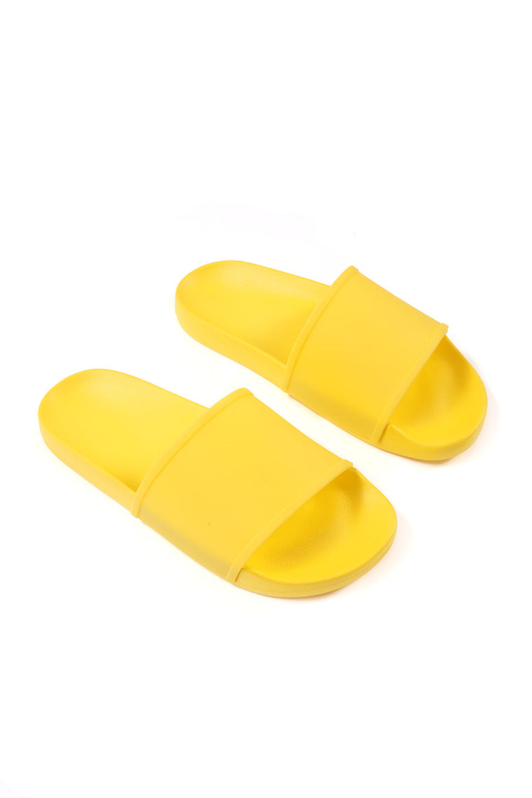 yellow slides shoes