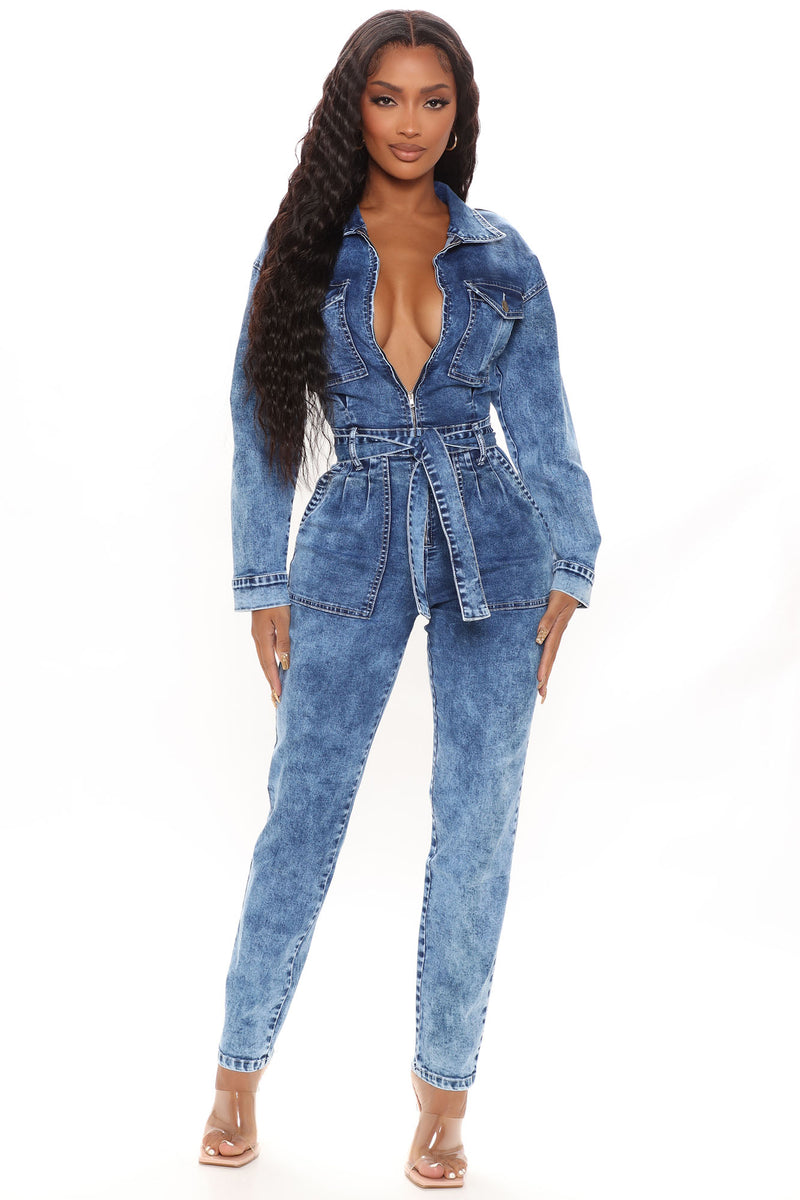 Demetria Denim Jumpsuit - Dark Wash | Fashion Nova, Jumpsuits | Fashion ...