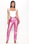 A Different Galaxy Faux Leather Pant 29 - Pink